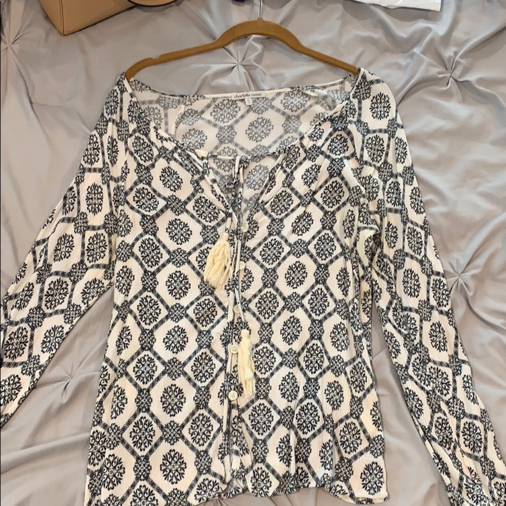 Black and white blouse